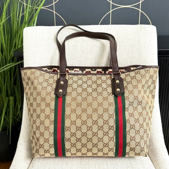 Authentic Gucci Sherry Line tote bag brown monogram canvas - Picture 4 of 15